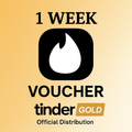 TINDER GOLD 1 WEEK CODE 24/7 VOUCHER