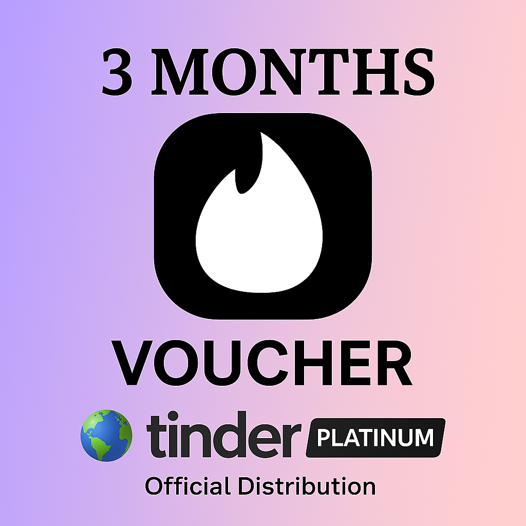 TINDER PLATINUM 3 MONTHS CODE 24/7 VOUCHER
